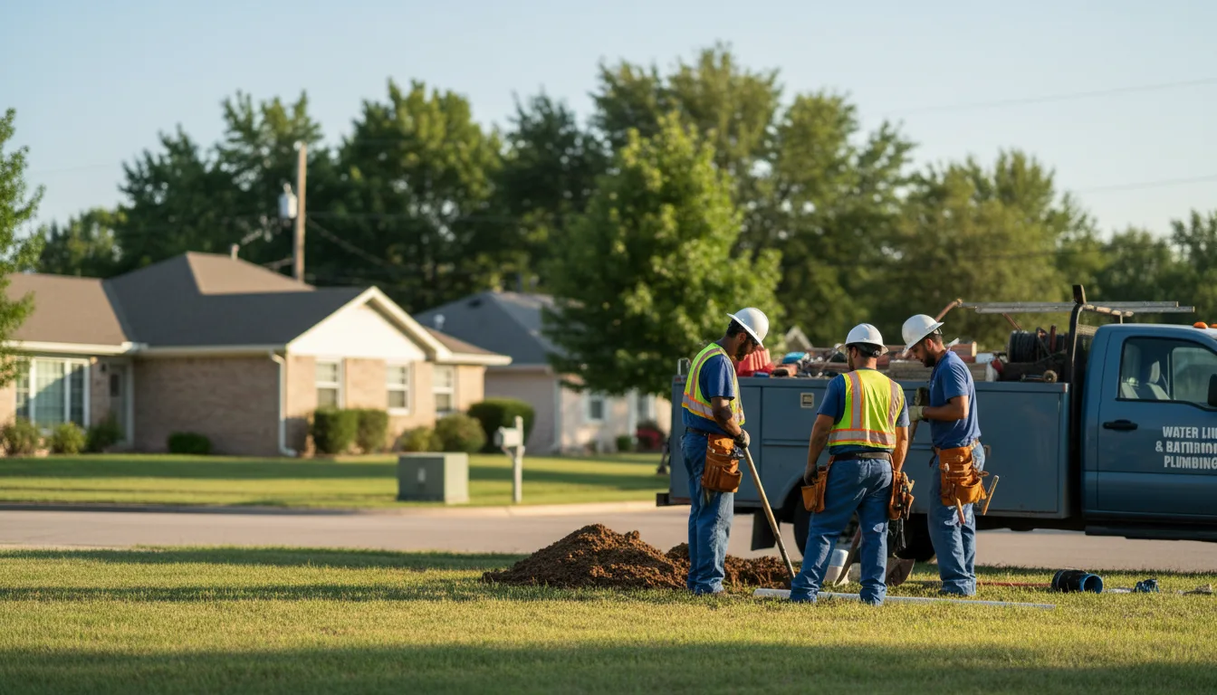 Residential water line and bathroom plumbing service in Clyde, TX